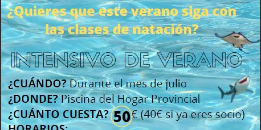 Curso intensivo Club Natación San Vicente . Verano en el Hogar Provincial (Julio)
