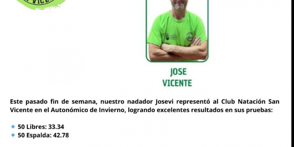 ¡Gran actuación de Josevi en el Autonómico de Invierno de Natación Máster!