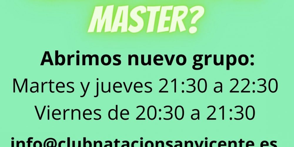 ¿QUIERES UNIRTE A NUESTRO GRUPO DE MASTER?